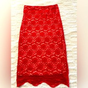 Lace sheer skirt